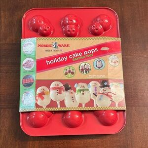 Nordic Ware Snowman Holiday Cake Pops Baking Pan New